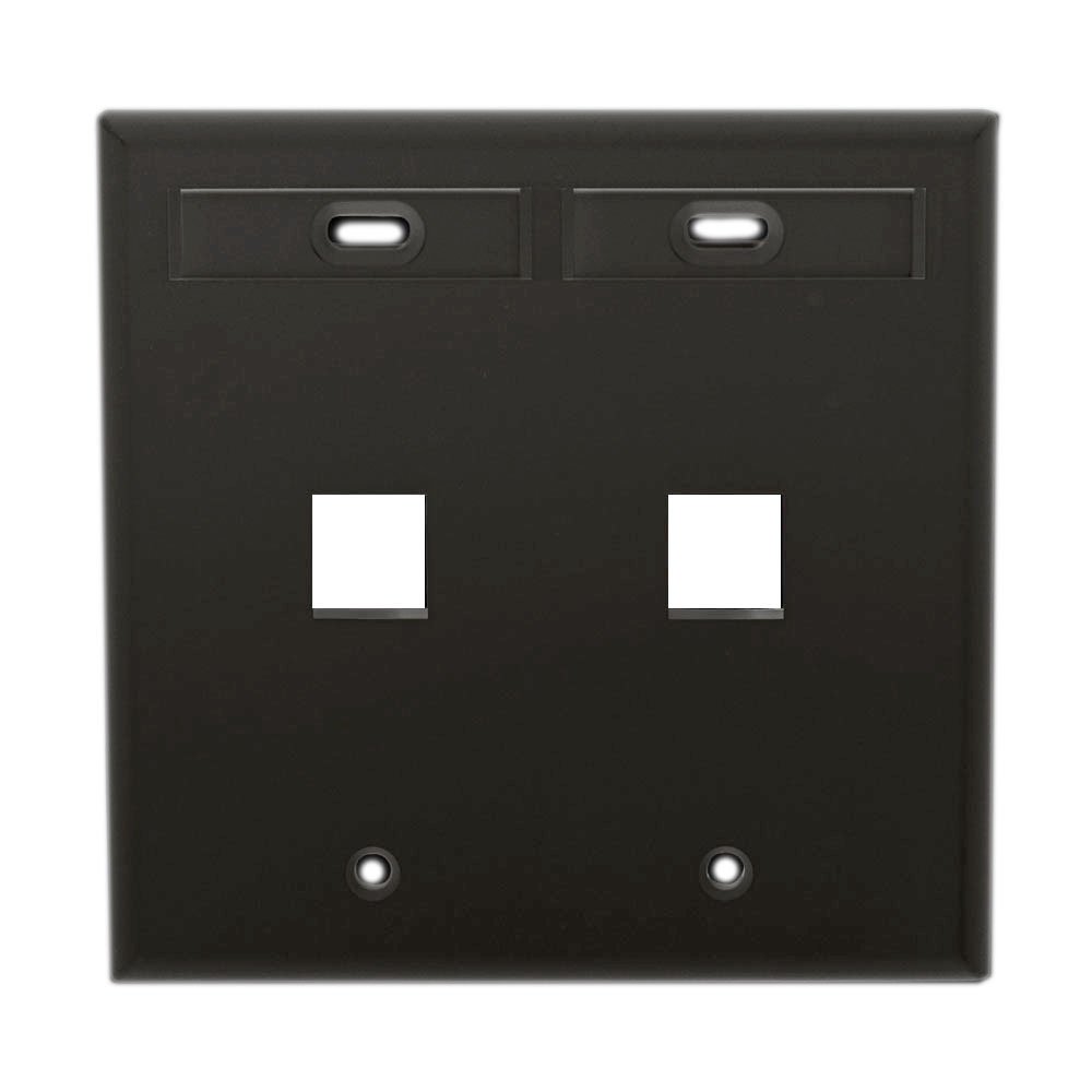 Leviton Leviton 42080-6GP 6 Port Dual Gang QuickPort Wallplate Grey with ID Windows for Easy Labeling and Organization - View 3 of 9
