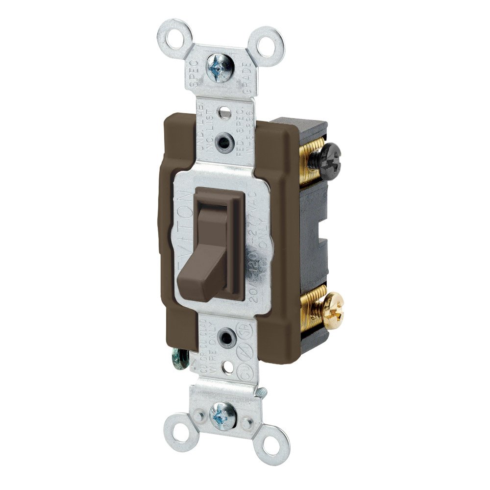 Leviton Leviton 54504-2 15-Amp 4-Way AC Switch - Tan Brown Toggle for 120/277-Volt Applications