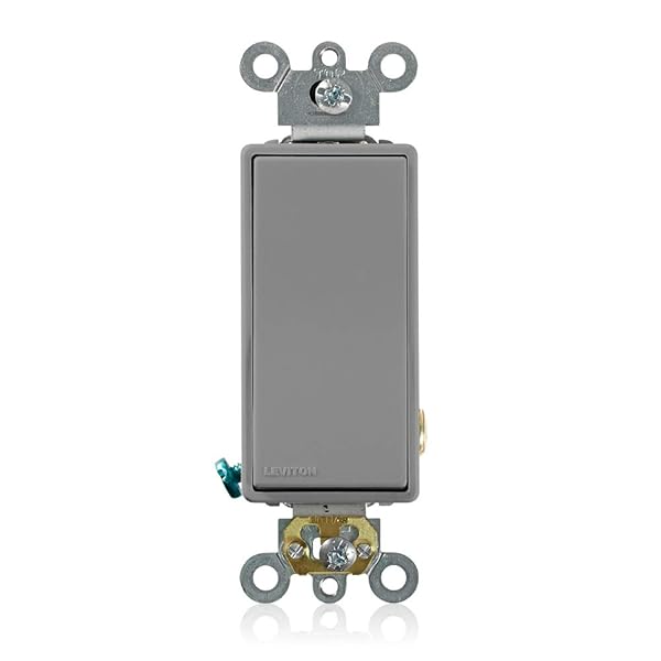 Leviton Leviton 5621-2GY 20 Amp Decora Plus Rocker Switch - Quiet, Gray, 120/277 Volt Single-Pole AC