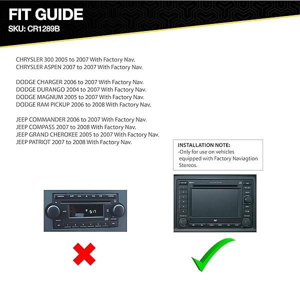 Scosche Scosche CR1289B Dash Kit for 2005-08 Chrysler, Dodge, Jeep - ISO Double DIN & DIN+Pocket with Navigation - View 6 of 6