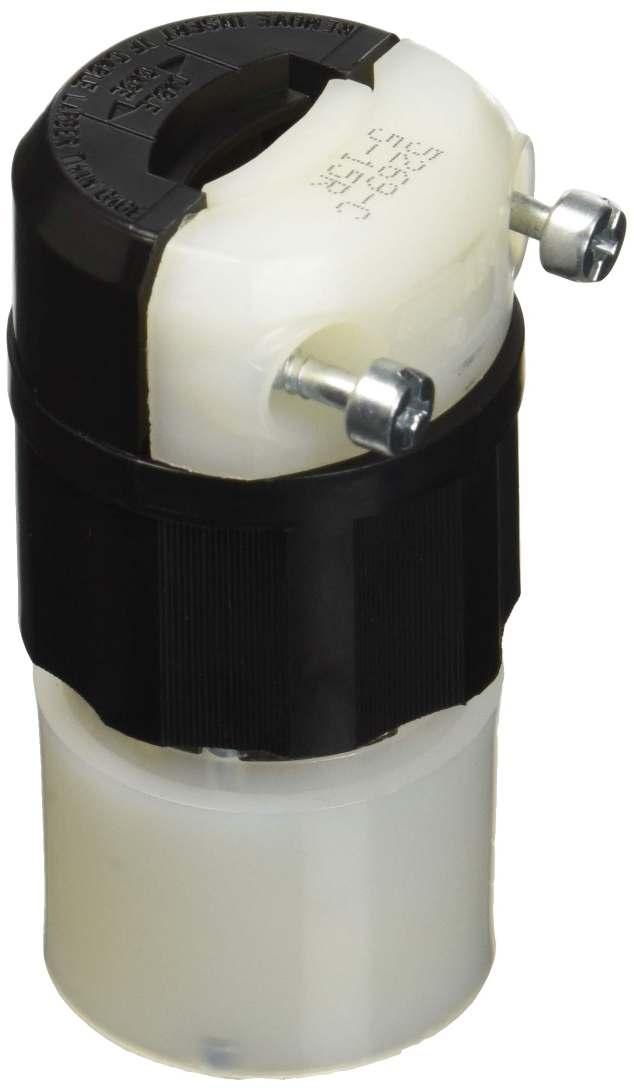Leviton Leviton 5269-C 15 Amp Connector: Industrial Grade Straight Blade, Grounding, Black-White