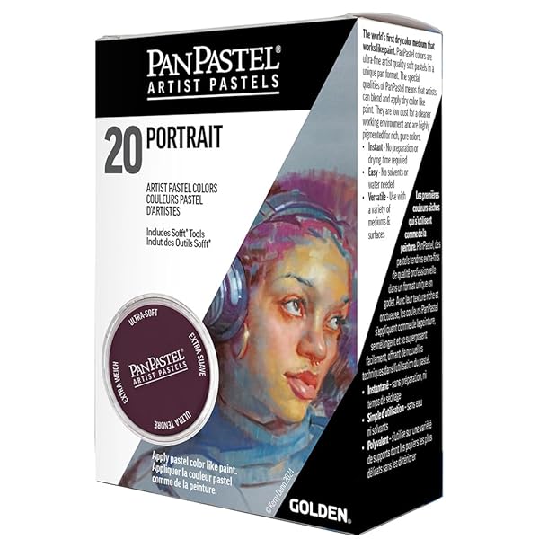 PanPastel PanPastel Artist Pastels by GOLDEN Portrait Set 20 Color Professional Artist Pastels Unique Pan Format for Easy Blending and Application
