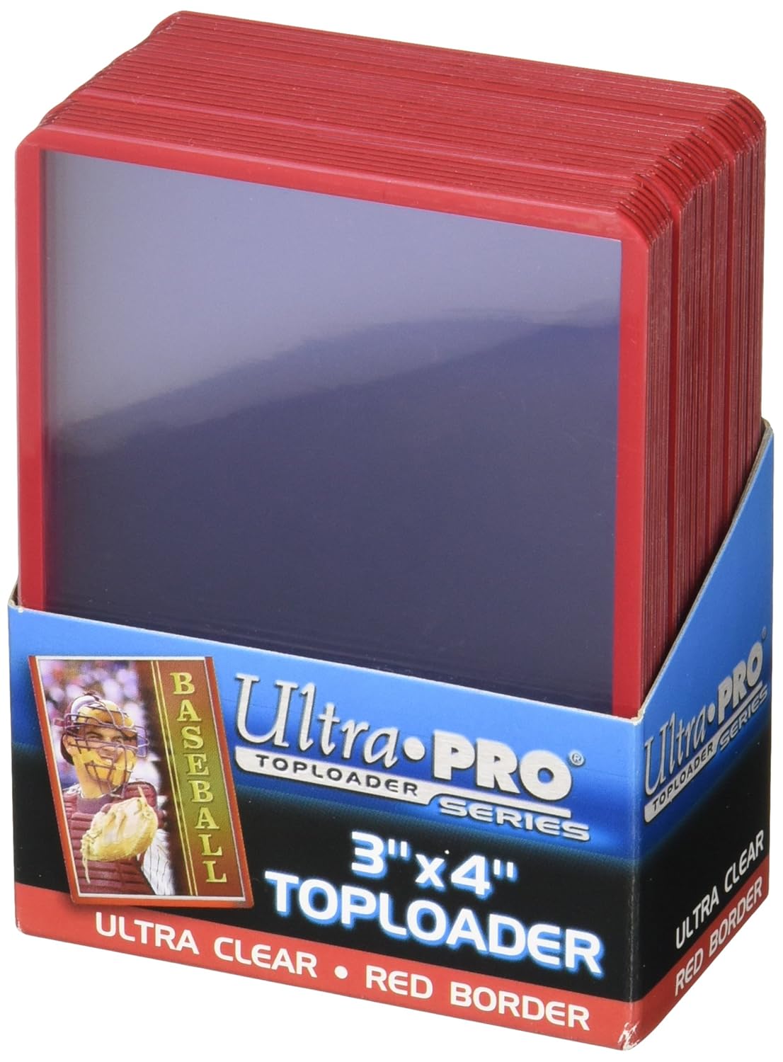 Ultra Pro Ultra Pro 3 Inch X 4 Inch Red Border Toploader Pack of 25 for Card Protection and Storage