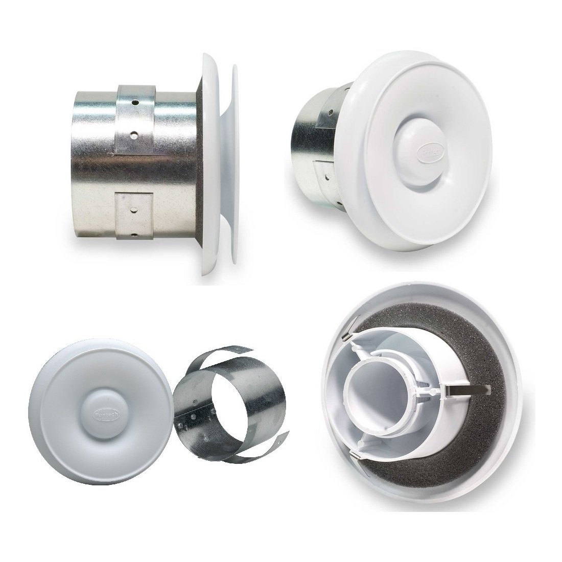 FANTECH "Fantech CG 4 Contour Grille with Collar for 4" Duct - Enhance Airflow & Efficiency"