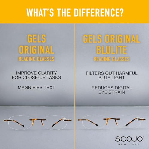 Scojo New York Scojo New York Gels Original Reading Glasses 2x Midnight Stylish Scratch Resistant Readers for Men and Women - View 3 of 7