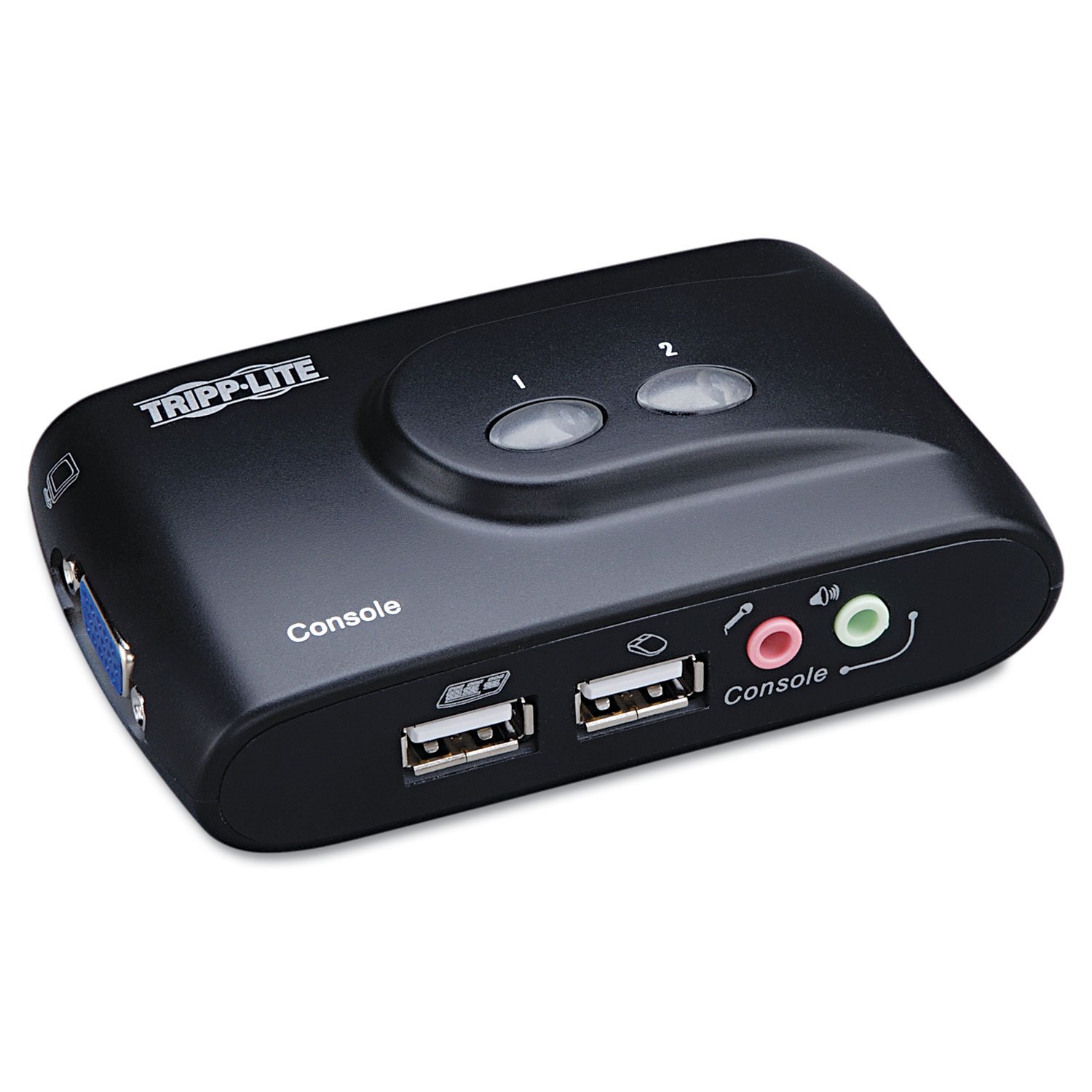 Tripp Lite B004-VUA2-K-R: 2-Port USB KVM Switch with Audio & Cables - Fast Switching & Easy Setup