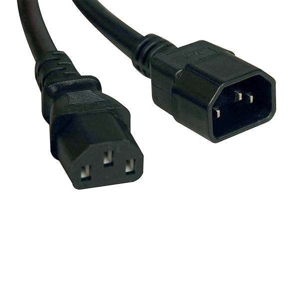 Tripp Lite 10ft Heavy-Duty Power Extension Cord 15A, 14AWG - IEC-320-C14 to C13, Black