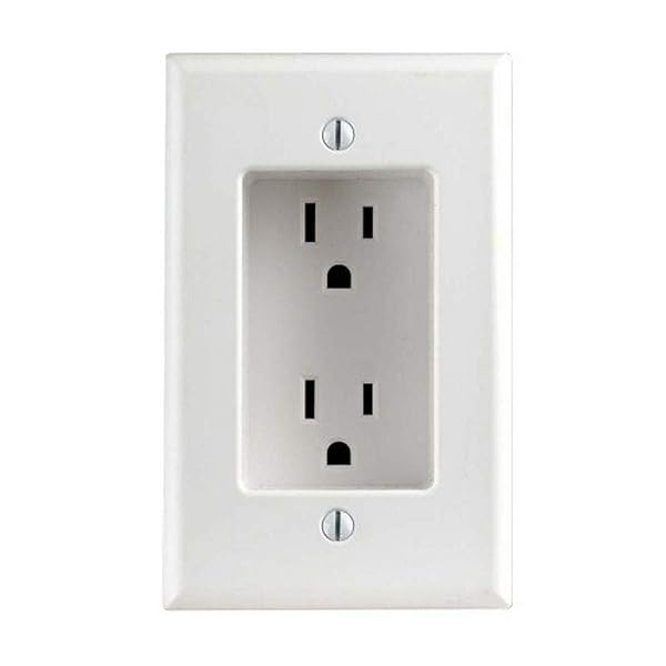 Leviton Leviton 689-W 15 Amp Recessed Duplex Receptacle - Residential Grade, White, Easy Screw Mounting