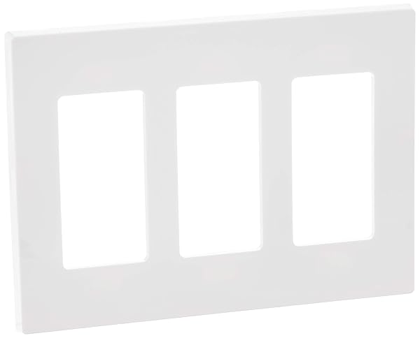 Leviton Leviton 80311-SW 3-Gang Screwless Wallplate - Decora Plus Snap-On Mount in White