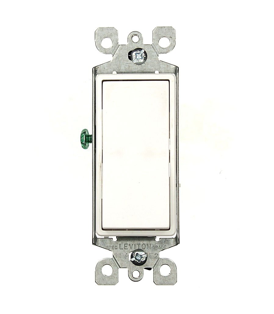 Leviton Leviton 5603-2W 15 Amp Decora Rocker 3-Way Switch - Quiet, Grounding, Residential Grade, 120/277 Volt, White