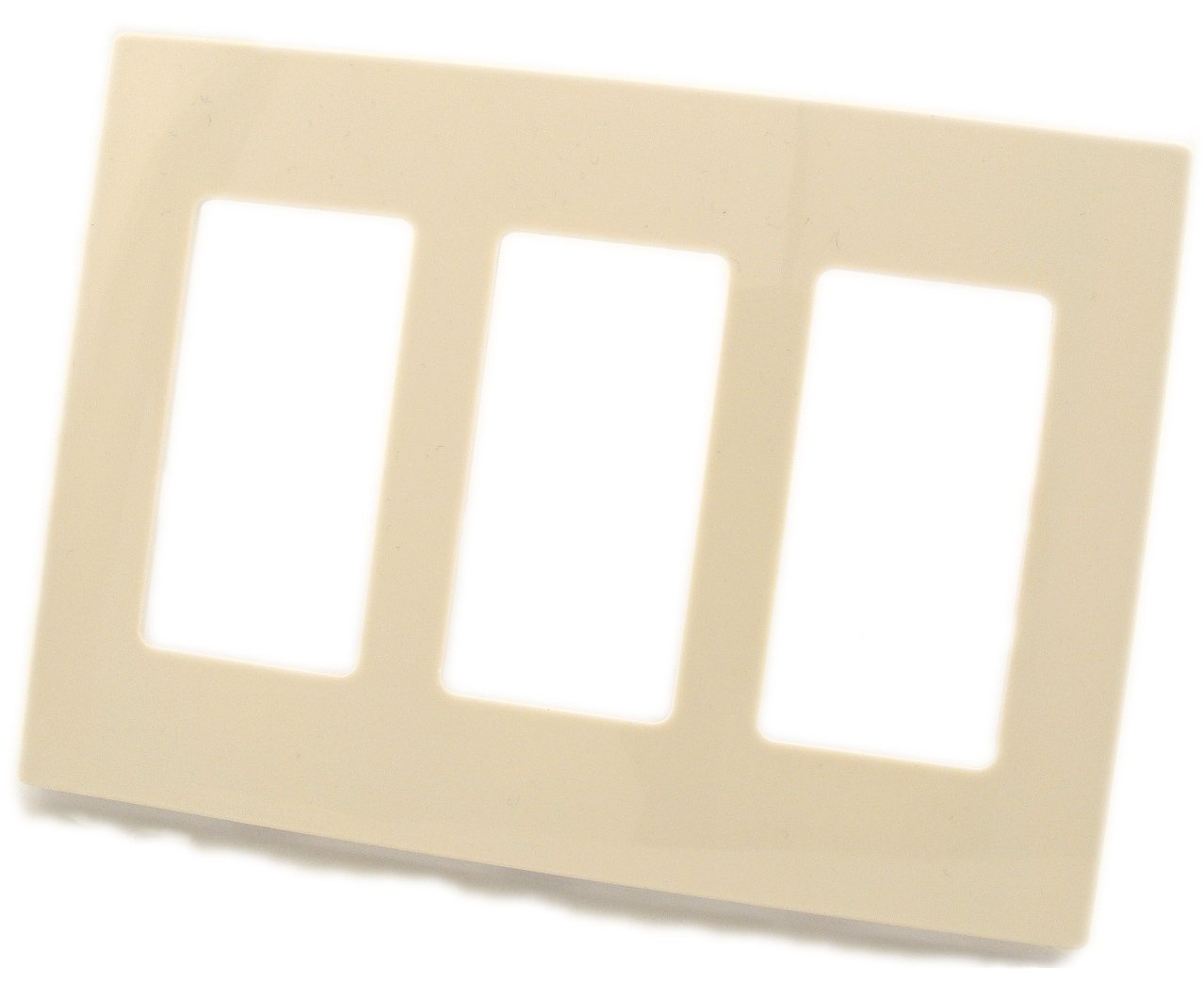 Leviton Leviton 80311-ST 3-Gang Decora Plus Screwless Wallplate in Light Almond - Stylish & Easy Installation