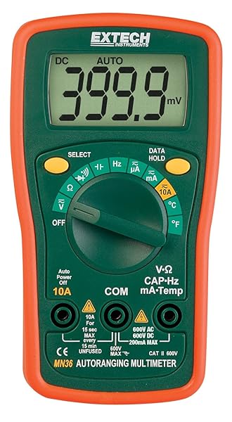 Extech Extech MN36 Digital Mini MultiMeter Compact and Accurate Measurement Tool for Home and Professional Use