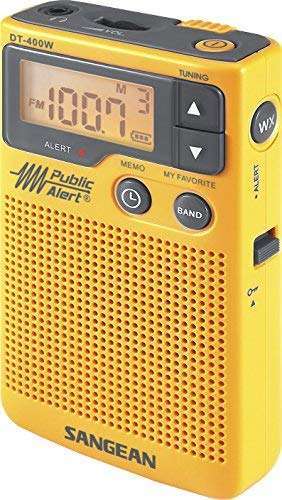 Sangean Buy Sangean DT-400W AM/FM Digital Weather Alert Pocket Radio - Compact & Reliable in Yellow - View 3 of 10