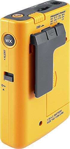 Sangean Buy Sangean DT-400W AM/FM Digital Weather Alert Pocket Radio - Compact & Reliable in Yellow - View 6 of 10