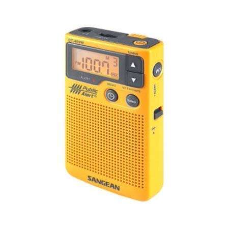 Sangean Buy Sangean DT-400W AM/FM Digital Weather Alert Pocket Radio - Compact & Reliable in Yellow - View 9 of 10