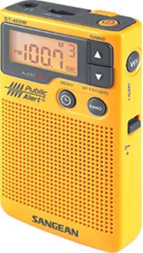 Sangean Buy Sangean DT-400W AM/FM Digital Weather Alert Pocket Radio - Compact & Reliable in Yellow - View 10 of 10