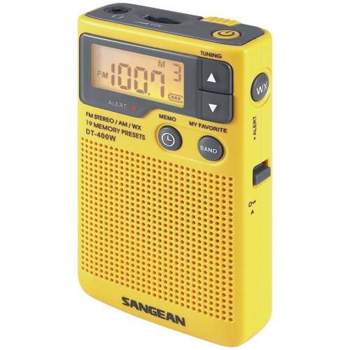 Sangean Buy Sangean DT-400W AM/FM Digital Weather Alert Pocket Radio - Compact & Reliable in Yellow - View 2 of 10