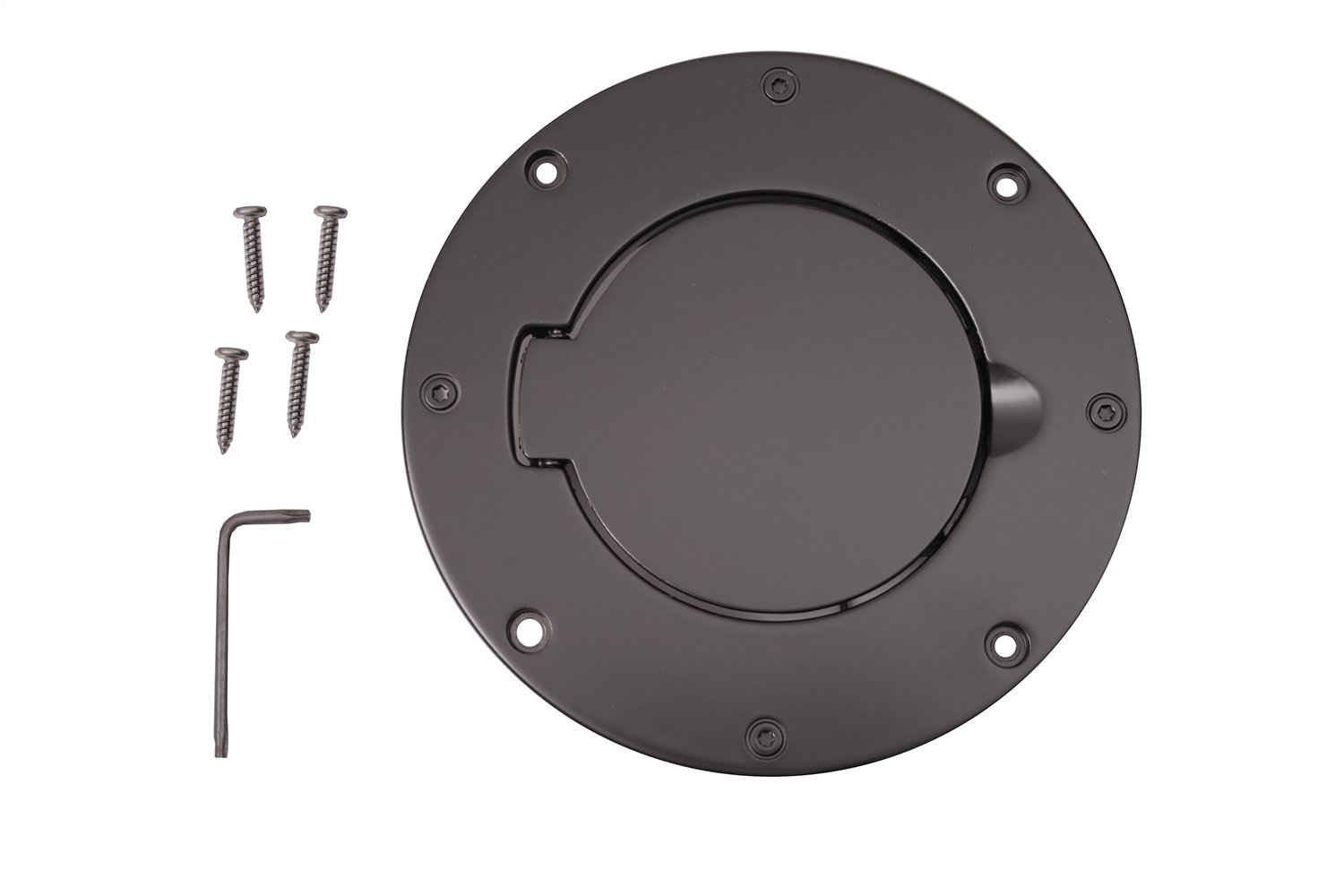 Rugged Ridge Non-Locking Gas Cap Door for 1997-2006 Jeep Wrangler TJ - Black | Model 11425.02