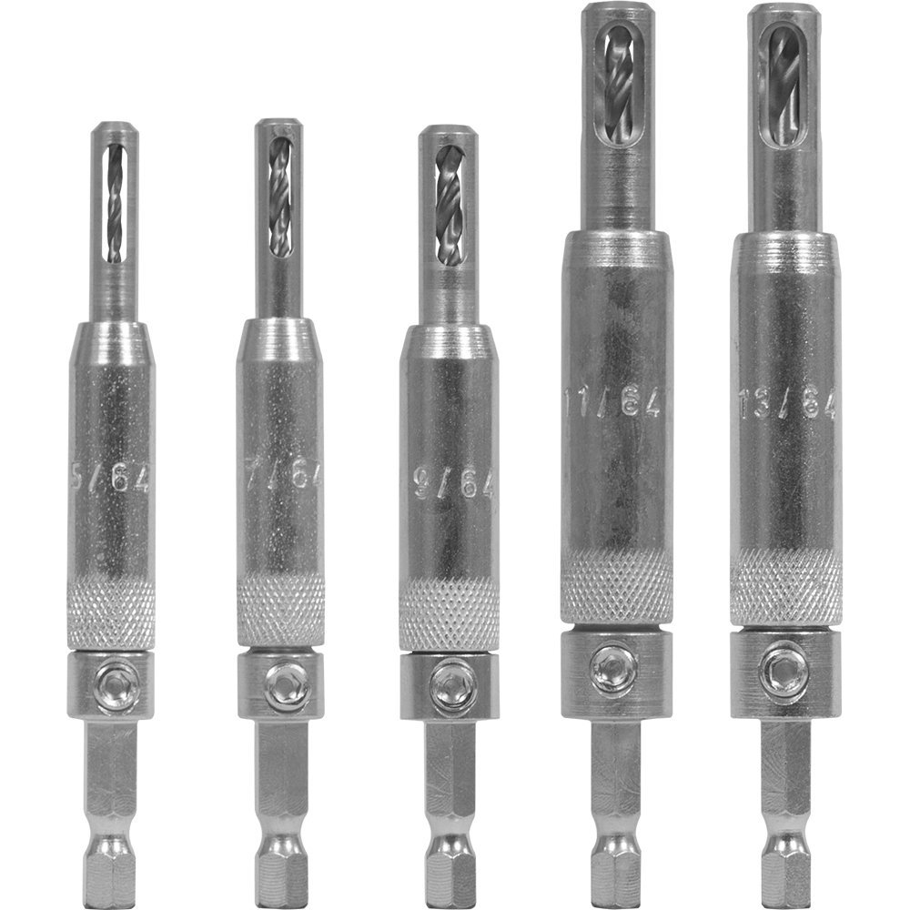 Make it Snappy Make it Snappy 5pc Self Centering Hinge Drill Bit Set - Spring Loaded & USA Made