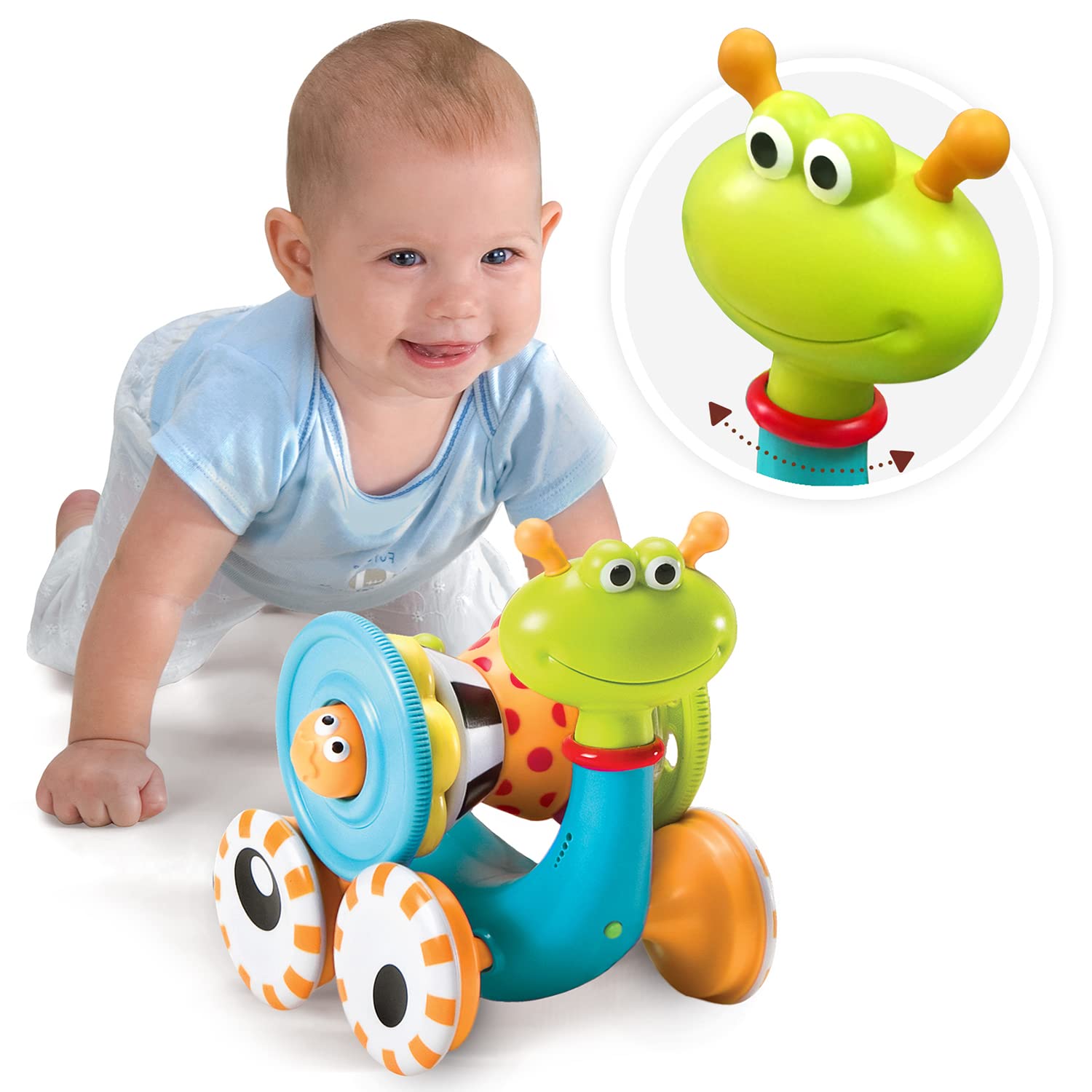 Yookidoo Yookidoo Musical Crawl N Go Snail Toy for Babies Promotes Crawling and Walking Rolls and Spins Its Shell - View 4 of 7