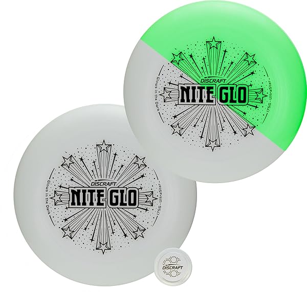 Discraft Discraft Glow Ultrastar Nite Glo: Ultimate Frisbee Flying Disc for Night Play