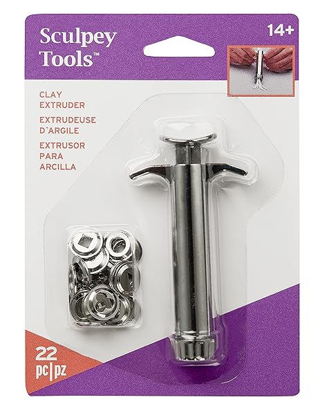 Sculpey 20-Piece Sculpey Tools Clay Extruder Set: Durable Die Cast Steel for DIY Polymer Clay Projects - Perfect for All Skill Levels!