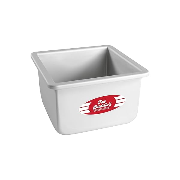 Fat Daddio's Fat Daddio's Anodized Aluminum Square Cake Pan 6x4 Inch Durable Nonstick Bakeware for Perfect Cakes