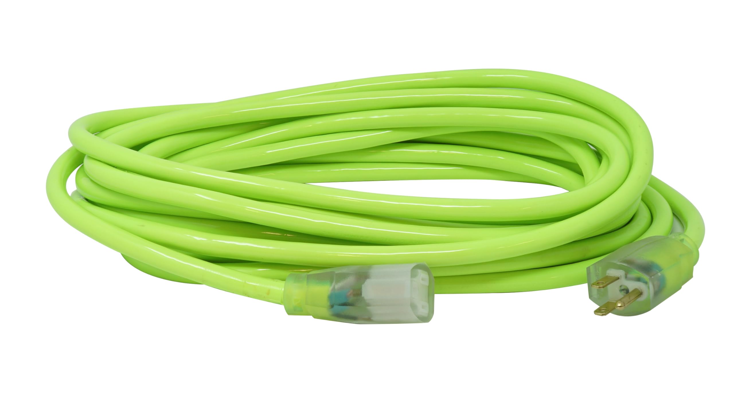 Southwire Southwire 25ft Heavy Duty Extension Cord - 12 Gauge, Lighted End, High Visibility Outdoor Use, Cool Green SJTW