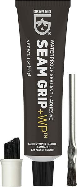 GEAR AID GEAR AID Seam Grip WP: Waterproof Sealant & Adhesive for Tents - 1 oz, 2 Pack - Clear & Durable Outdoor Fabric Repair