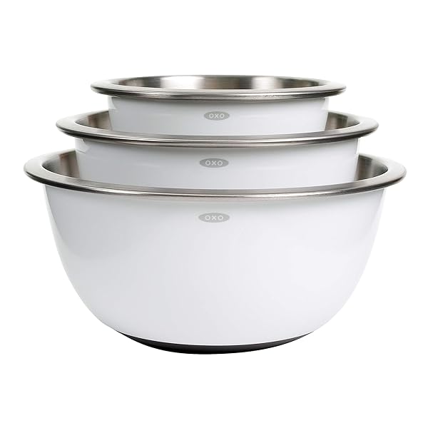 OXO OXO Good Grips 3-Piece Stainless Steel Mixing Bowl Set - Durable & Stylish Kitchen Essential