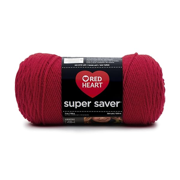 Red Heart E300.0319 Super Saver Yarn in Cherry Red - Affordable, High-Quality Crafting Material