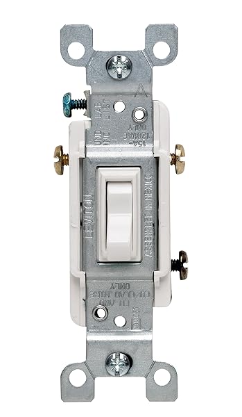 Leviton Leviton 1453-2WM 15 Amp 3-Way Toggle Switch 6-Pack - Quiet, Grounding, Quickwire for Home Use