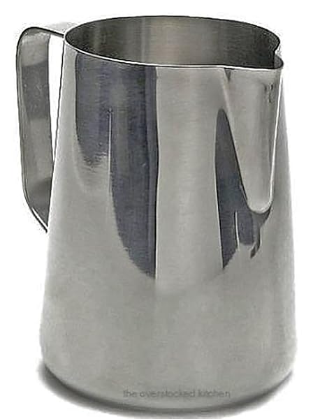Update International 33 oz Espresso Coffee Milk Frothing Pitcher Stainless Steel 18/10 Gauge for Perfect Froth and Barista Quality Coffee at Home