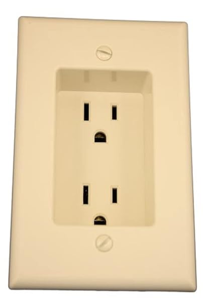 Leviton Leviton 689-T 15 Amp Recessed Duplex Receptacle - Light Almond, Residential Grade, Easy Screw Mounting