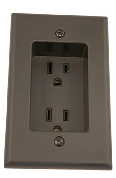 Leviton Leviton 689-E 15 Amp Recessed Duplex Receptacle - Black, Residential Grade, Easy Screw Mounting
