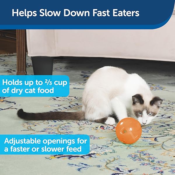 PetSafe PetSafe Slimcat Feeder Ball Interactive Cat Toy for Food and Treats Orange - View 2 of 6