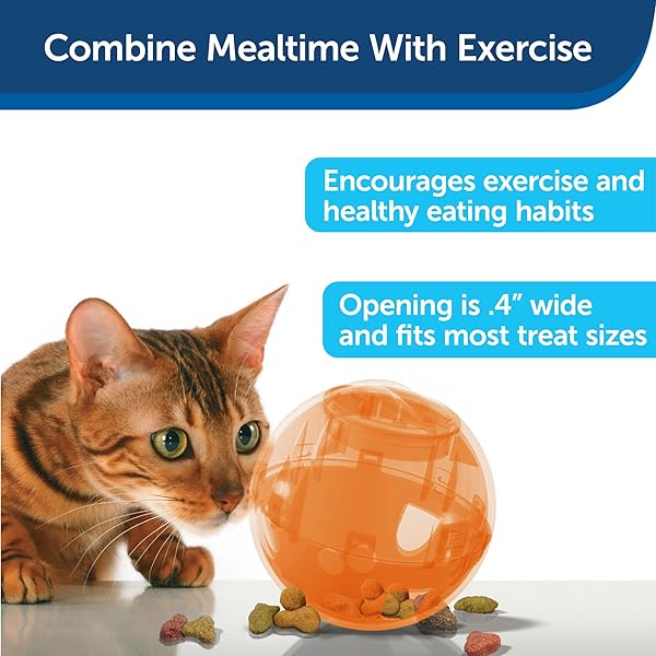 PetSafe PetSafe Slimcat Feeder Ball Interactive Cat Toy for Food and Treats Orange - View 4 of 6