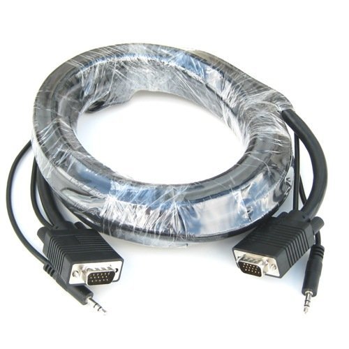 RiteAV 50ft SVGA Monitor Cable with 3.5mm Audio - High-Quality Video & Sound Connection