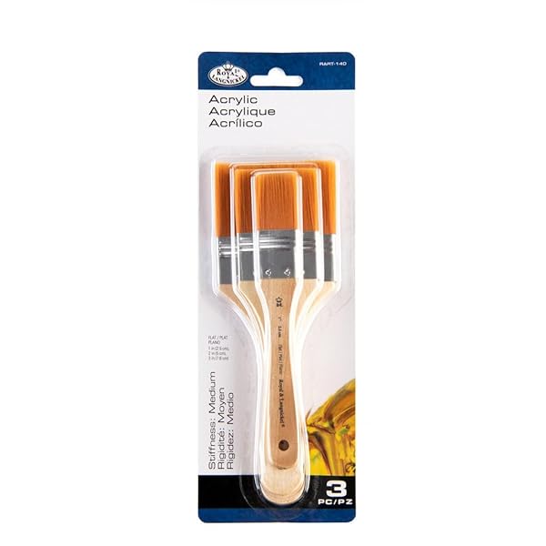 Royal & Langnickel Royal & Langnickel Golden Taklon Paint Brushes - 3 Pack Assorted Sizes for Artists - View 5 of 6