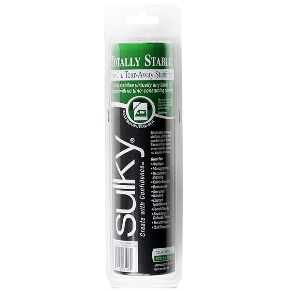 Sulky "Buy Sulky Of America Totally Stable Iron-on Tear-Away Stabilizer - 8" x 12 yd, White for Easy Sewing Projects" - View 2 of 2
