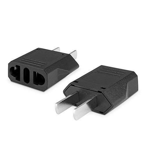 BoxWave European to American Outlet Plug Adapter Black Euro to US Adapter Type B for Travel and Home Use