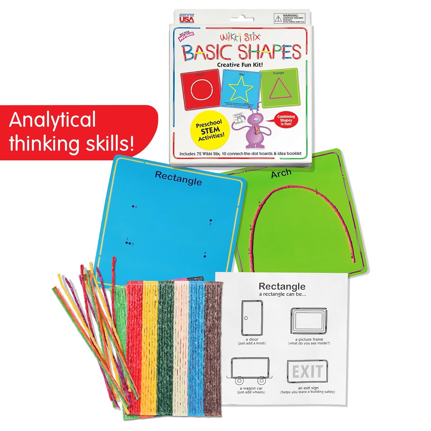 WikkiStix Wikki Stix Basic Shapes Cards Kit for Creative Learning and Fun Activities - View 4 of 6