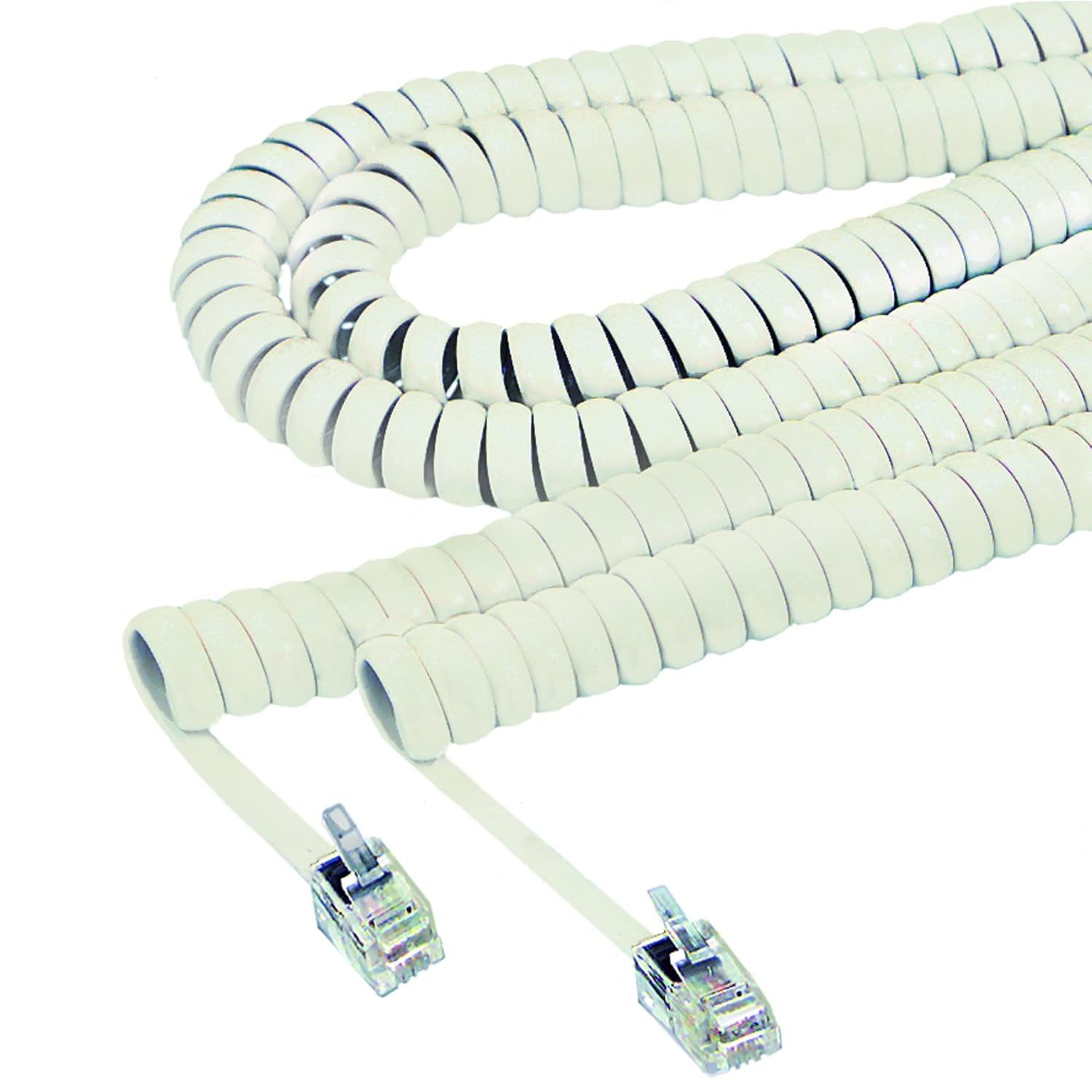 SOFTALK Softalk 42215 25-Foot Phone Coil Cord - Ash Color Landline Accessory for Clear Calls