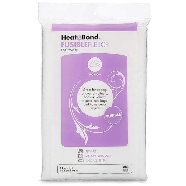 HeatnBond "HeatnBond Fusible Fleece Iron-On Interfacing - 20" x 1 Yard, White for Easy Crafting & Sewing Projects" - View 3 of 8