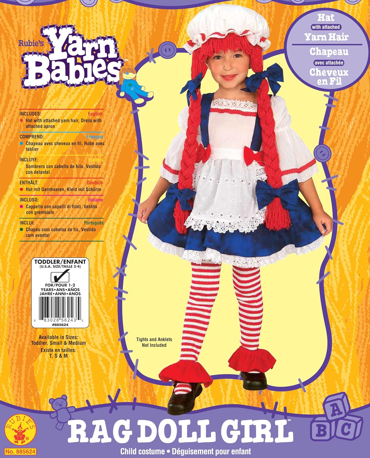 Rubies Rubies Childs Rag Doll Costume Small Perfect for Themed Parties and Halloween - View 2 of 4