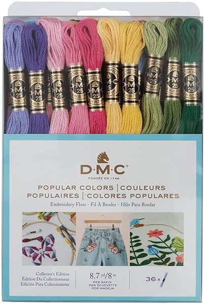DMC Shop DMC 117F25-PC36 Embroidery Floss Pack - 36 Colors, 8.7 Yards Each, Perfect for Crafting!