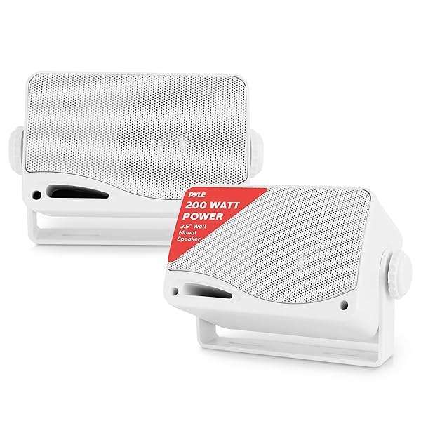 Buy Pyle 3-Way Weatherproof Outdoor Speakers - 200W Marine Grade for Home, Boat, Poolside & Patio - PLMR24 (White)