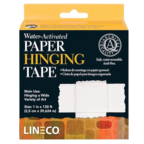 Lineco Lineco Acid-Free Water Activated Hinging Tape - 1 Inch x 130 Feet for Art & Photo Matboard