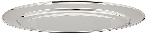 Winco Winco 16 OPL-16 Oval Platter - 10.25-Inch Stainless Steel Serving Dish for Elegant Dining