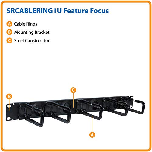 TRIPP LITE Tripp Lite SRCABLERING1U: Flexible 1U Rack Enclosure Cable Ring for Organized Wiring - Black - View 3 of 3